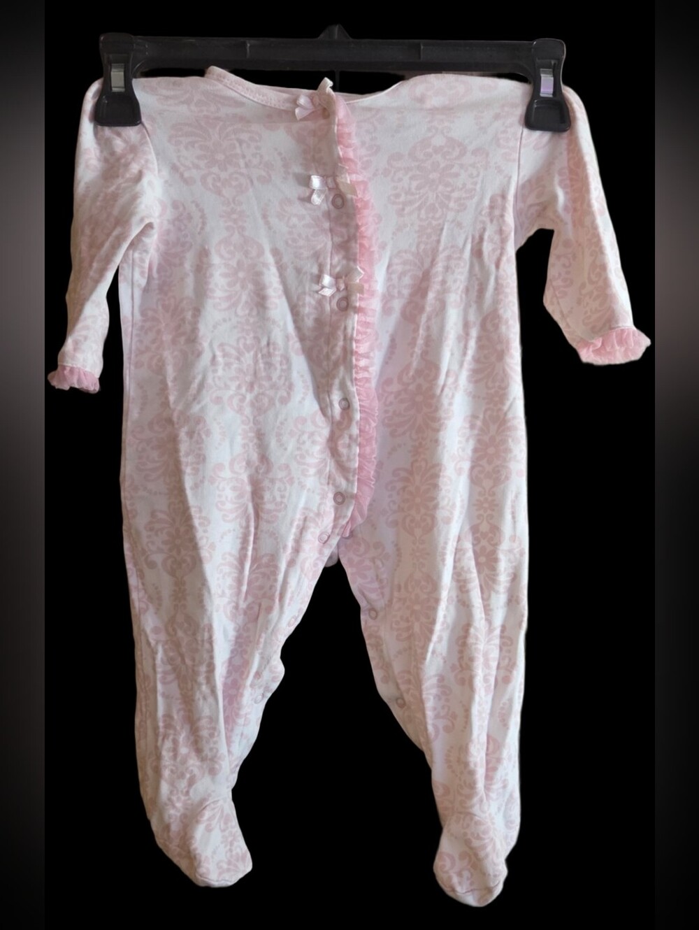 Little Me Pink Ruffle Footed One-Piece 9 Months